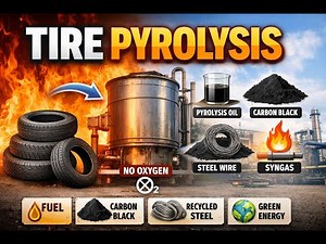 Tire Pyrolysis Explained. Waste Tire Into Fuel. #viral