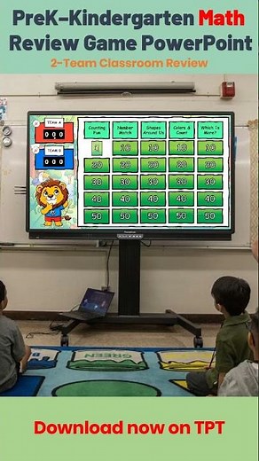 PreK–Kindergarten Math Review Game PowerPoint #powerpoint #classroom#mathgame #usaschools #jeopardy