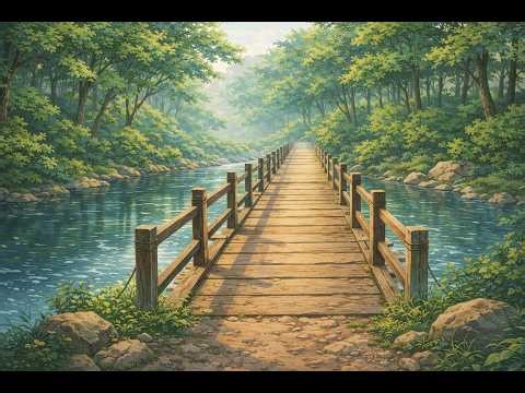 Crossing the Old Wooden Bridge | Peaceful Fantasy Ambience for Study, Relax & RPG (1 Hour)