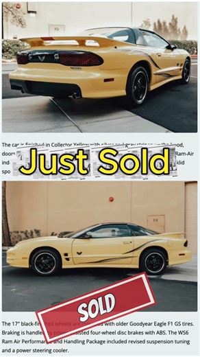One-Owner 2002 Pontiac Firebird Trans Am WS6 Sells for $30.5K
