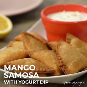 It takes two to mango! Partner up with mum and sink your teeth into these delightfully fruity Mango Samosas! Discover more recipes at http://bit.ly/RecipesRotimatic. | Rotimatic