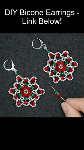 ✨DIY Sparkling Beaded Flower Earrings with Bicones!