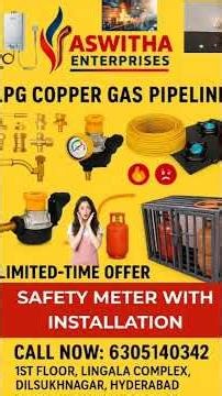 LPG copper gas pipe line Installation fitting home available hyderabad telangana con 6305140342