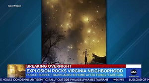 3.3K views · 72 reactions | VIDEO: EXPLOSION ROCKS SUBURBAN NEIGHBORHOOD: The house in Virginia blew up shortly after police say a suspect, barricaded inside, began shooting a flare gun dozens of times. ABC’s Rhiannon Ally reports. | World News Now | Facebook