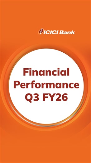 ICICI Bank announced its financial performance for Q3 FY26 today. - Core operating profit grew to ₹17,513 crore - Profit before tax excluding treasury was ₹14,957 crore - Profit after tax was ₹11,318 crore - Net Interest Income (NII) increased by 7.7% Y-o-Y to ₹21,932 crore Strengthening its physical presence, the Bank added 402 branches during 9M FY26, taking its network to 7,385 branches and 11,983 ATMs & cash recycling machines at December 31, 2025. During the quarter, the Bank continued to a