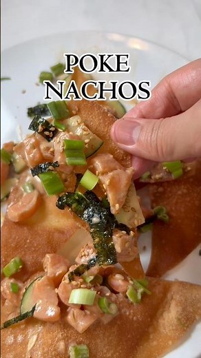 🐟 POKE NACHOS recipe | Appetizer ideas | homemade food #foodshorts #seafood #easyrecipe
