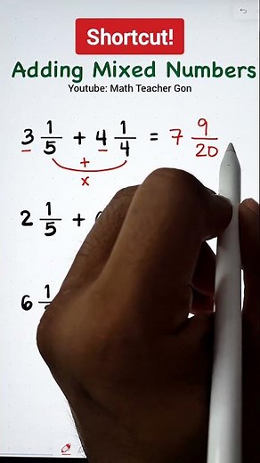 Adding Mixed Numbers #maths #mathteachergon #mathtricks #fractions