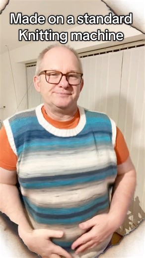I love my new Vest made on a standard knitting machine #knittingmachine #tutorial