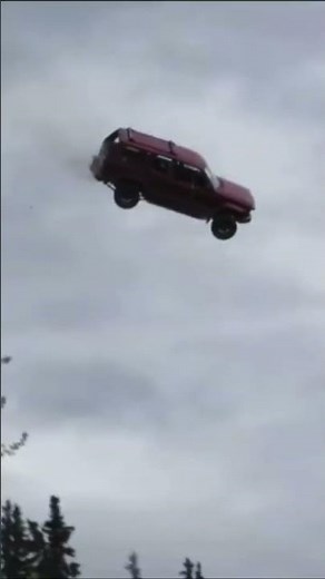 Car driving off cliff meme