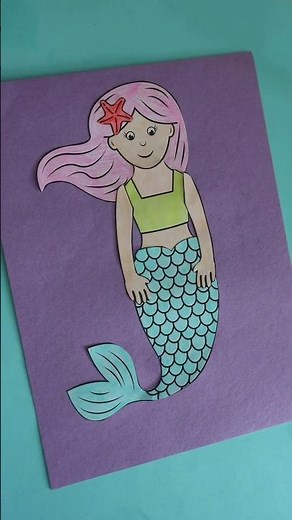 Mermaid craft 🧜‍♀️ #easycraft #mermaid