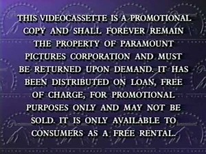 Paramount Home Video Feature Presentation (Rare Promotional Warning)