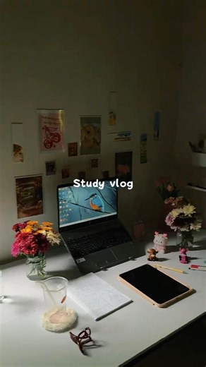 Study with me✨| Cozy Productive Evening Routine🧃📚 #aestheic #nightstudy