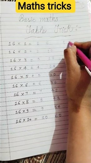 16 Ka Table Yaad Karna Ab Hua Easy 🚀studytime#mathlearning #easymaths#multiplication #schoollife