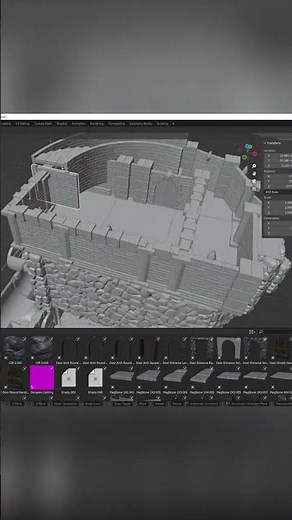 Blender 3 to Unreal Engine 5 | Custom Dungeon Modular Kitbash | Game Design #shorts