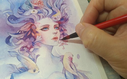【上集】画鸭Margaret Morales小清晰水彩插画临摹