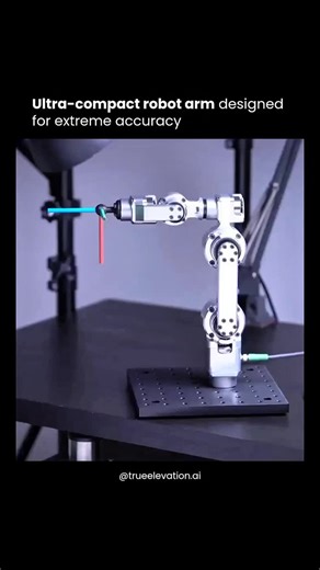 True Elevation AI on Instagram: "Ultra-compact robot arms are redefining precision engineering by delivering extreme accuracy in a remarkably small form factor. Designed for environments where space is limited but precision is critical, these robotic systems are increasingly used in electronics assembly, medical devices, laboratory automation, and advanced manufacturing. Despite their size, they integrate high-resolution sensors, advanced motion control algorithms, and rigid lightweight material