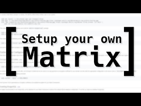 How to setup a Matrix Homeserver!