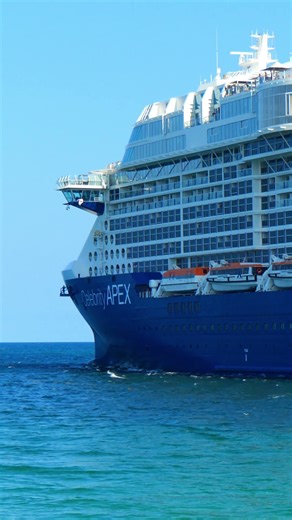 Celebrity Apex cruise ship setting sail on the open sea