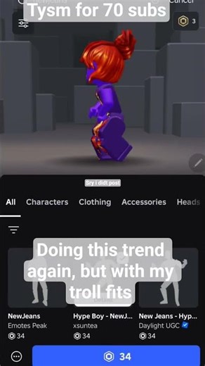 my troll fits #roblox #dance