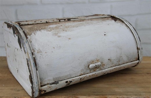 Vintage Metal Roll-top Bread Box – Rustic Farmhouse Kitchen Decor - Etsy
