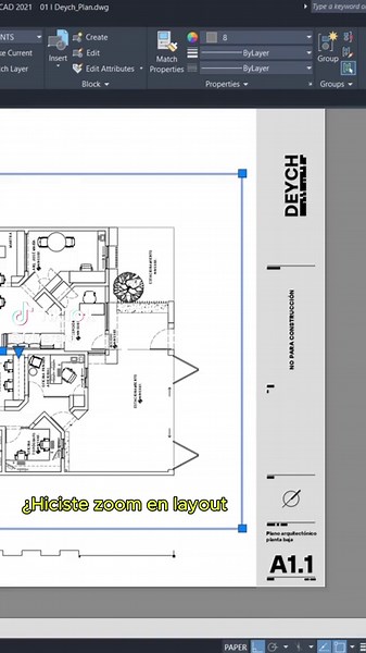 Utiliza este comando en Autocad👇 Comando PSPACE, sirve para salir del Layout cuando hiciste mucho zoom. 👉 Para utilizarlo: -Escribe PSPACE y presiona enter. #architecture #plan #autocad #diseño #diseño #diseñodeinteriores #visualizacion #arch #arquitectura