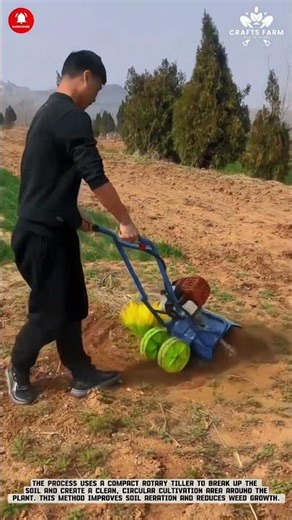 Mini Power Tiller: Compact Machine for Faster Soil Loosening #smartfarming