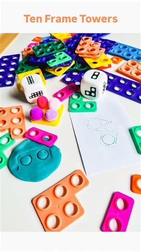 Nat- Early Years Learning and Play Ideas on Instagram: "Ten Frame Towers I love these ten frame towers from @juniorlearning_ so much! We’ve had them for a while and use them in 4 main ways: 🧮 As a game- Roll the dice, make combinations to ten and build the biggest tower 🧮 Play dough imprints 🧮 Ink pad or paint stamping 🧮 Pompom counting Don’t forget you can save a huge 30% on the Aus site with MUMMA30! Let me know if this is a resource you would love!"