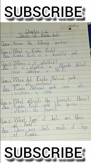 Class 8th English NCERT MP Board solution||Chapter-2 Thrills of Kanha Kisli Que./Ans.#Diljeetdhakad✅