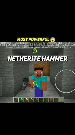 MINECRAFT MOST POWERFUL ITME 😱 HAMMER 💀| #gaming #powerful #itme #viralshort #omg #hammer