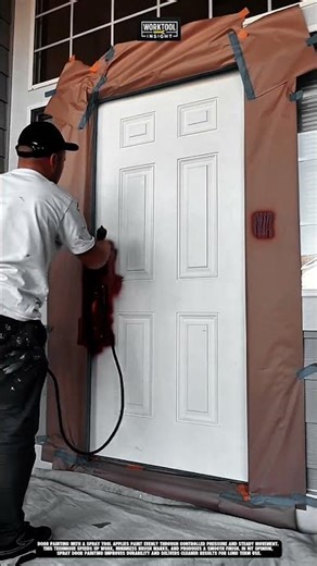 Door Painting Tool using spray method for smooth coating results Best for construction #tool