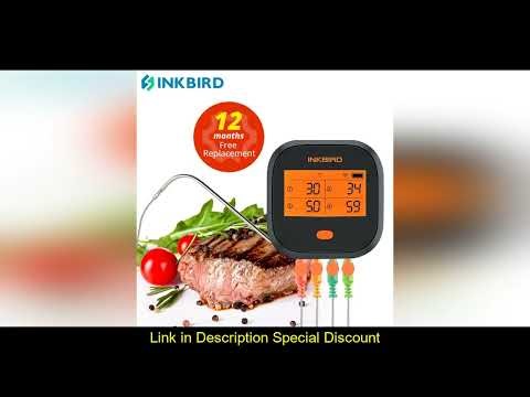 INKBIRD IBBQ-4T Wi-Fi Meat Digital Thermometer Rainproof Magnetic Alarm Thermometer for Kitchen Smo