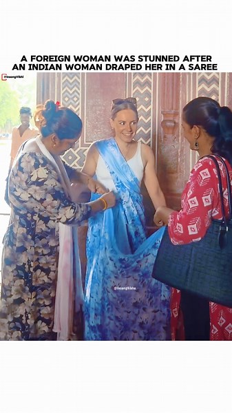 Foreign Woman Stunned After Wearing A Saree 🥰 #ForeignersFollowIndianCulture #IndianCulture #reels