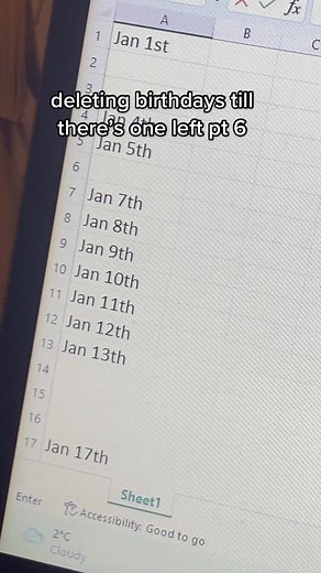 Editing Birthday Dates in Spreadsheet - Part 6