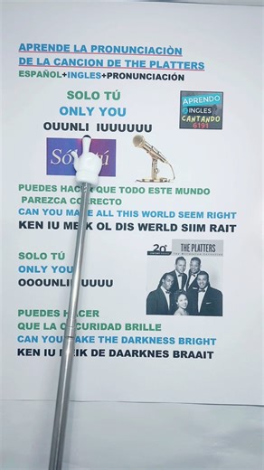 79K views · 2K reactions |  “Only You” de The Platters: Español, Inglés y Pronunciación Fácil #onlyyou #pronunciacion #ingles #aprendoinglescantando | Aprendo Ingles Cantando | Facebook