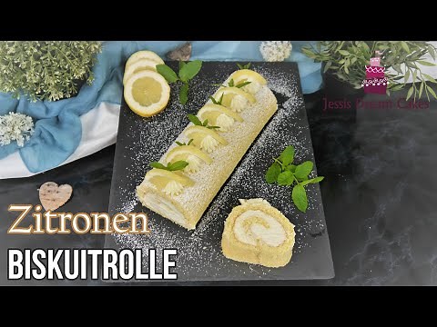Erfrischende Zitronen Biskuitrolle einfach selber machen!🍋/Fruchtig, Leicht & Luftig /Zitronenrolle