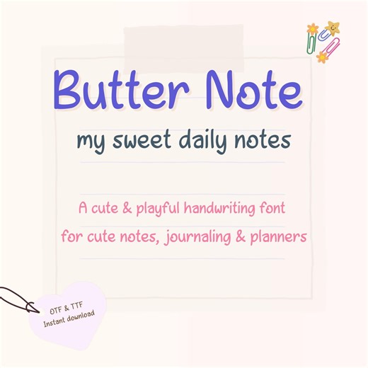 Cute Handwritten Font for Digital Notes, Journaling & Planners | Study Puff - Etsy