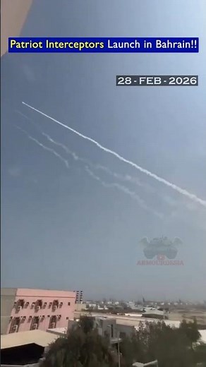 Multiple Patriot Launches as Ballistic Missile Strikes Target Base in Bahrain