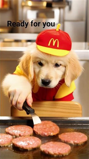 This Puppy Flipped My Burger Better Than the Real Staff #trending #adorable #shorts