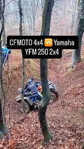 “Same slope 😈 CFMOTO 4x4 🆚 Yamaha YFM 250 2x4 Power or talent?” @atvlifero #cfmoto #yfm250 | ATV Life Romania