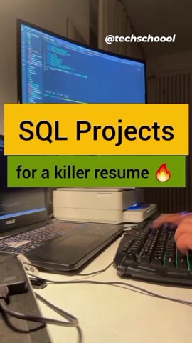 Tech school | python | java | c+++ | programming languages on Instagram: "Add these SQL projects for a killer resume. Showcase your skills to the recruiter through this portfolio of projects! 1. Library management system 2. Online shopping cart database 3. inventory management system 4. Carbon emissions calculator Comment "link" for the source code to these projects (SQL, projects, resume) Tags #sql#python#coding #programming #programmer #python #developer #javascript #code #coder #technology #h