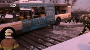 Bus drives into Moscow underpass