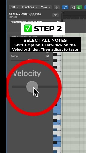 This Logic Pro trick will save you so much time - set all notes to same velocity #logicpro