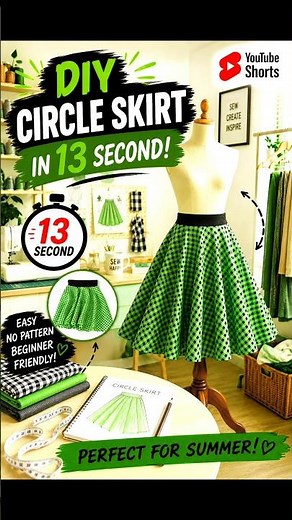 Perfect Summer Circle Skirt 🌿 Easy DIY Sewing