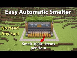 Easy Automatic Smelter in Minecraft | No Coal Needed | Smelt 3000+ Items Per Hour!#gaming #minecraft