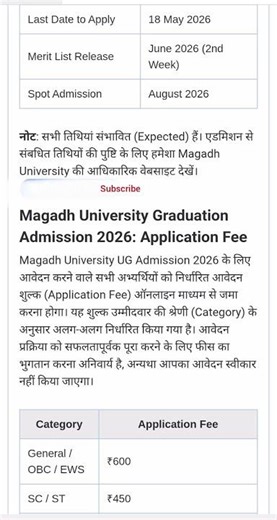 https://myntr.it/f47fXs8 Magadh University UG Admission 2026-2030