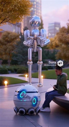 Tiny Bot Scares Giant Robot Guard! 🤖💥 #scifi #shorts