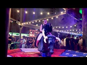 Benidorm Bull Ride Fail Dressed Up Girl Takes on Mechanical Bull! 31