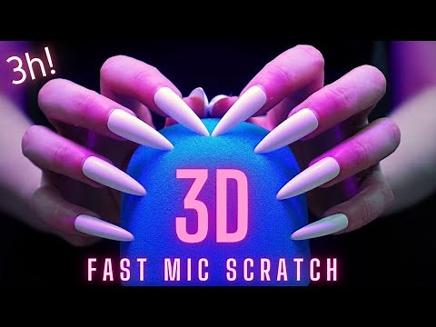 Asmr Fast and Aggressive Mic Scratching - Brain Scratching with Long Nails | No Talking for Sleep