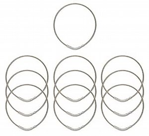 Key Systems Tamper Proof Key Ring - Flex 3 Dia. (7 cm) 10 Pack, Silver