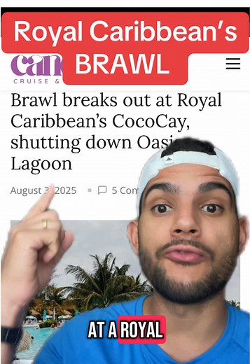 🚨 Massive brawl breaks out at Royal Caribbean’s CocoCay! Over 30 people involved, one guest bleeding, Oasis Lagoon shut down. 😳 What caused the chaos? 🍹👊 #CocoCay #CruiseDrama #RoyalCaribbean #CruiseNews #travelflights #CruiseTikTok #OasisLagoon